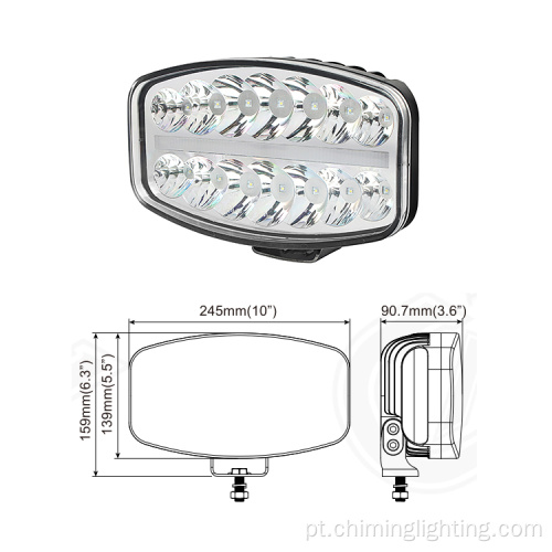 Oval 10 &quot;12-24V 50W ECE R112, ECE R7, ECE R10 EMARK, IP 67 LEDA LIGHT+LIGHT LUZ